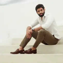 SAPATO MASCULINO SOCIAL LOAFER EM COURO PREMIUM GIORGIO MARROM