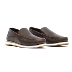 SAPATO MASCULINO LOAFER SOCIAL CASUAL EM COURO CAFÉ GIANNE