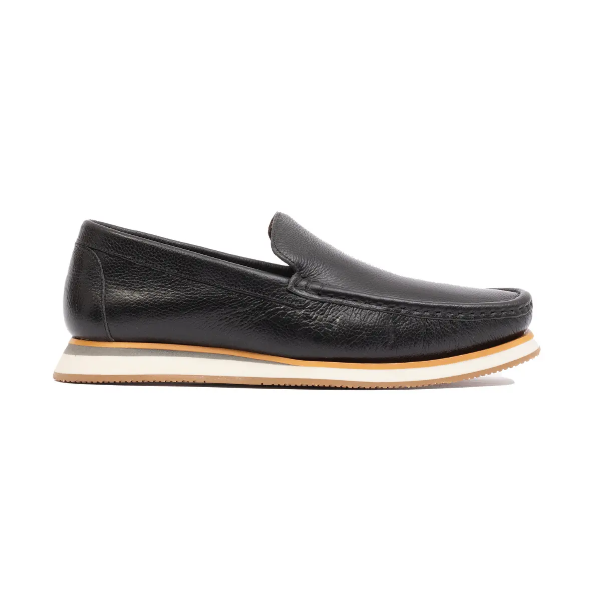 SAPATO MASCULINO LOAFER SOCIAL CASUAL EM COURO PRETO GIANNE