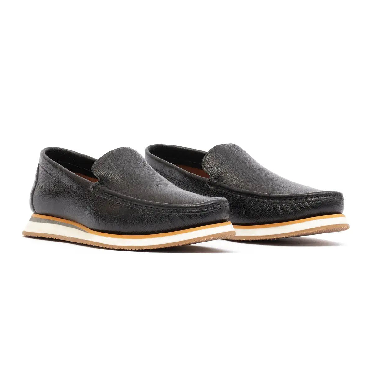 SAPATO MASCULINO LOAFER SOCIAL CASUAL EM COURO PRETO GIANNE