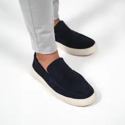 SAPATO MASCULINO CAPRI EM NOBUCK AZUL MARINHO