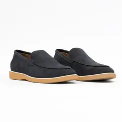 SAPATO MASCULINO SOCIAL CASUAL EM NOBUCK MARINHO BELLAGIO AZUL