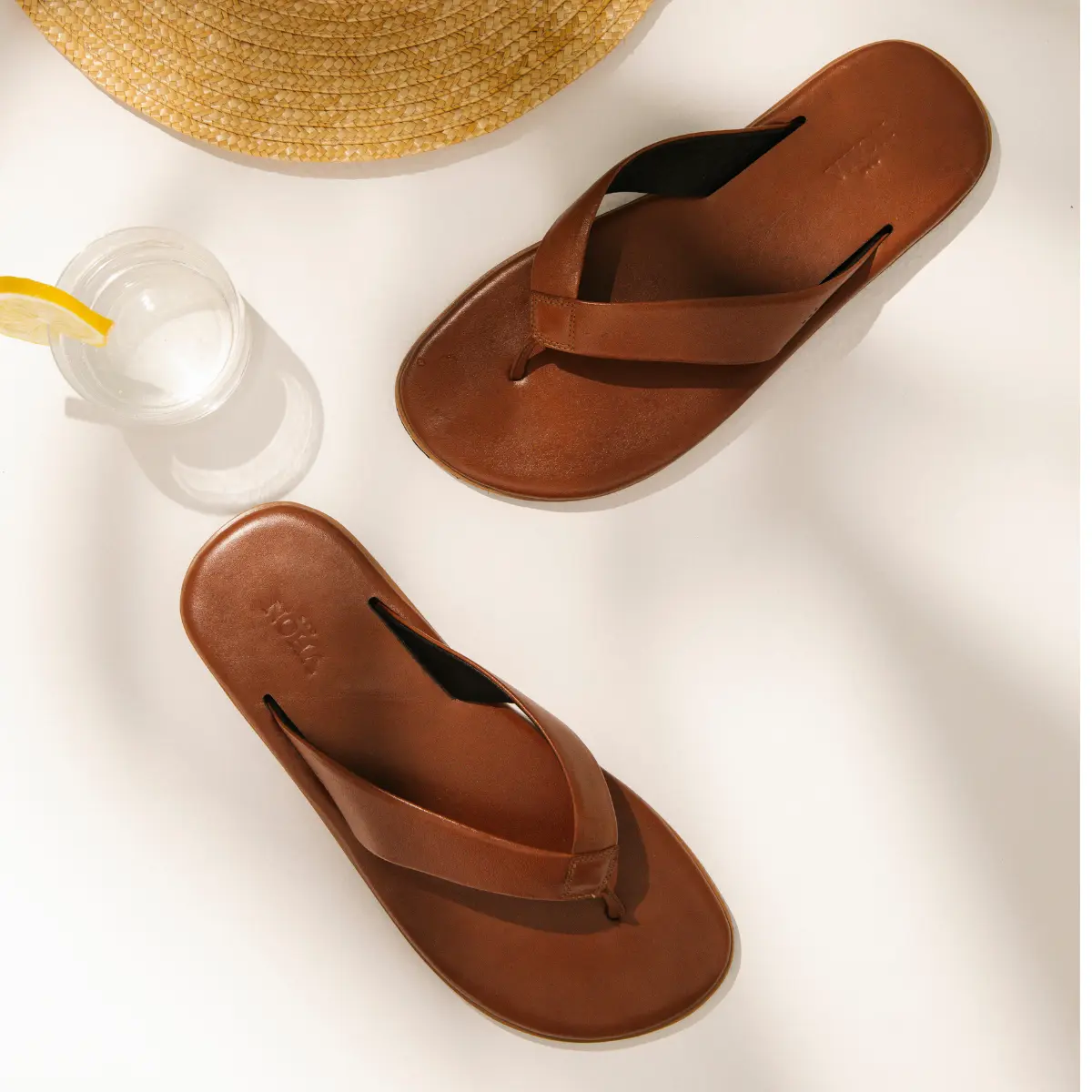 SANDÁLIA MASCULINA EM COURO NOBRE RICCIONE ELEGANCE MARROM
