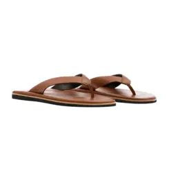 SANDÁLIA MASCULINA EM COURO NOBRE RICCIONE ELEGANCE MARROM