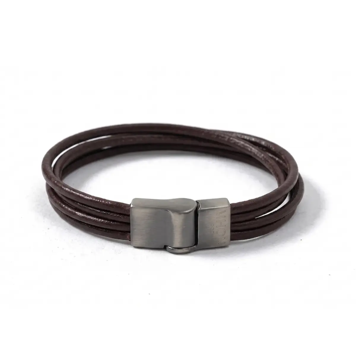 PULSEIRA COURO 4 TIRAS MARROM