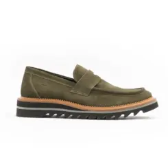 SAPATO MASCULINO SOCIAL CASUAL LOAFER EM CAMURÇA PREMIUM WALKER VERDE