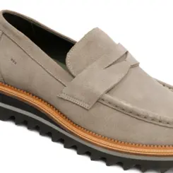 SAPATO MASCULINO SOCIAL CASUAL LOAFER EM CAMURÇA PREMIUM WALKER CINZA