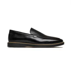 SAPATO MASCULINO SOCIAL CASUAL EM COURO PRETO BELLAGIO