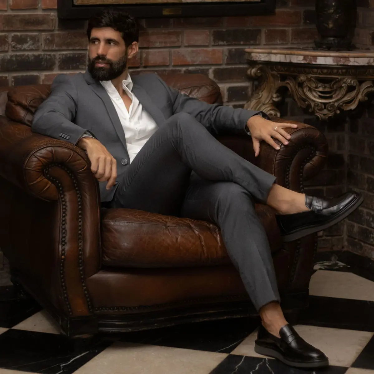 SAPATO MASCULINO SOCIAL CASUAL LOAFER EM COURO DOMENICO PRETO