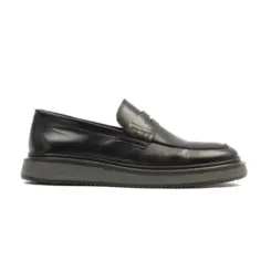 SAPATO MASCULINO SOCIAL CASUAL LOAFER EM COURO DOMENICO PRETO