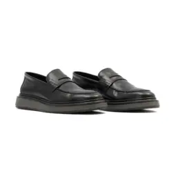 SAPATO MASCULINO SOCIAL CASUAL LOAFER EM COURO DOMENICO PRETO