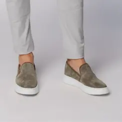SAPATO MASCULINO SLIP ON CASSANO EM NOBUCK PRIME CINZA