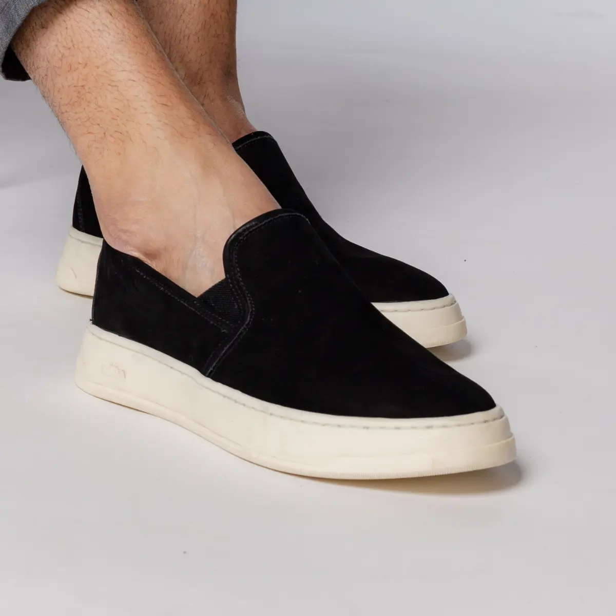 SAPATO MASCULINO SLIP ON CASSANO EM NOBUCK PRIME PRETO