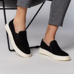 SAPATO MASCULINO SLIP ON CASSANO EM NOBUCK PRIME PRETO