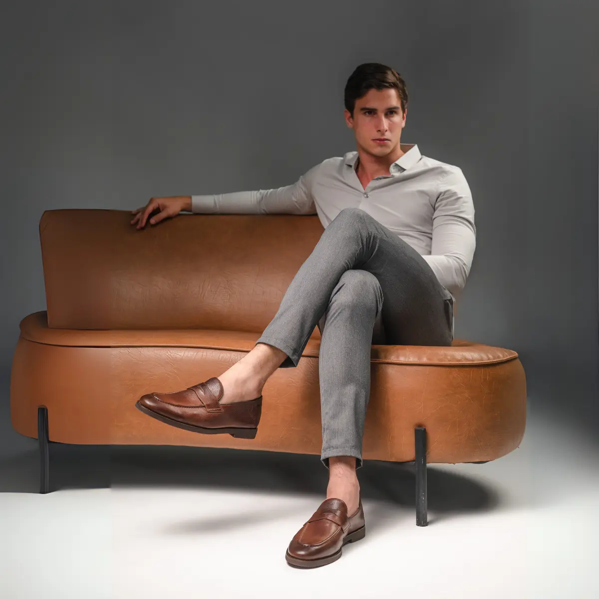SAPATO MASCULINO LOAFER EM CAMURÇA PREMIUM VELUTTO MARROM