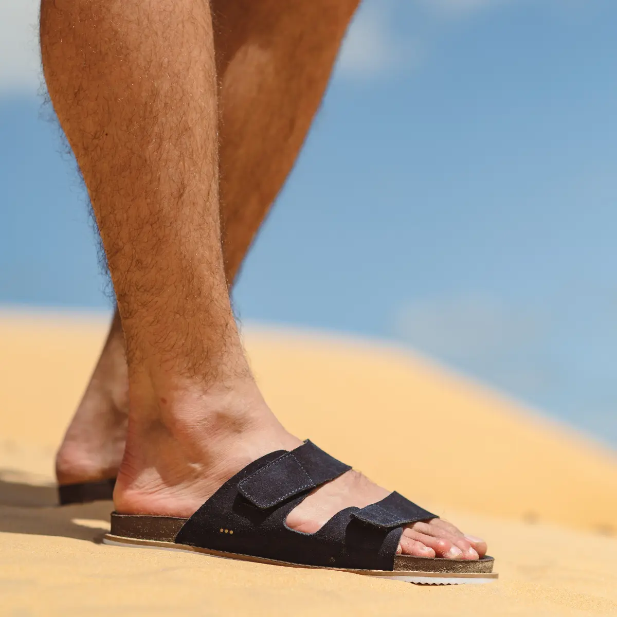 SANDÁLIA MASCULINA EM CAMURÇA PORTOFINO AZUL