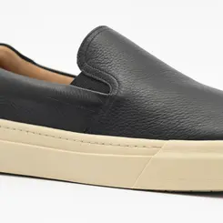 SAPATO MASCULINO SLIP ON CATTO EM COURO PRETO