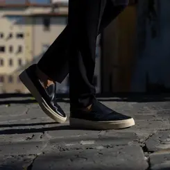 SAPATO MASCULINO SLIP ON CATTO EM COURO PRETO