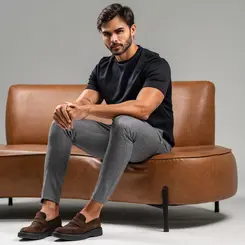 SAPATO MASCULINO SOCIAL CASUAL EM CAMURÇA BAKER MARROM