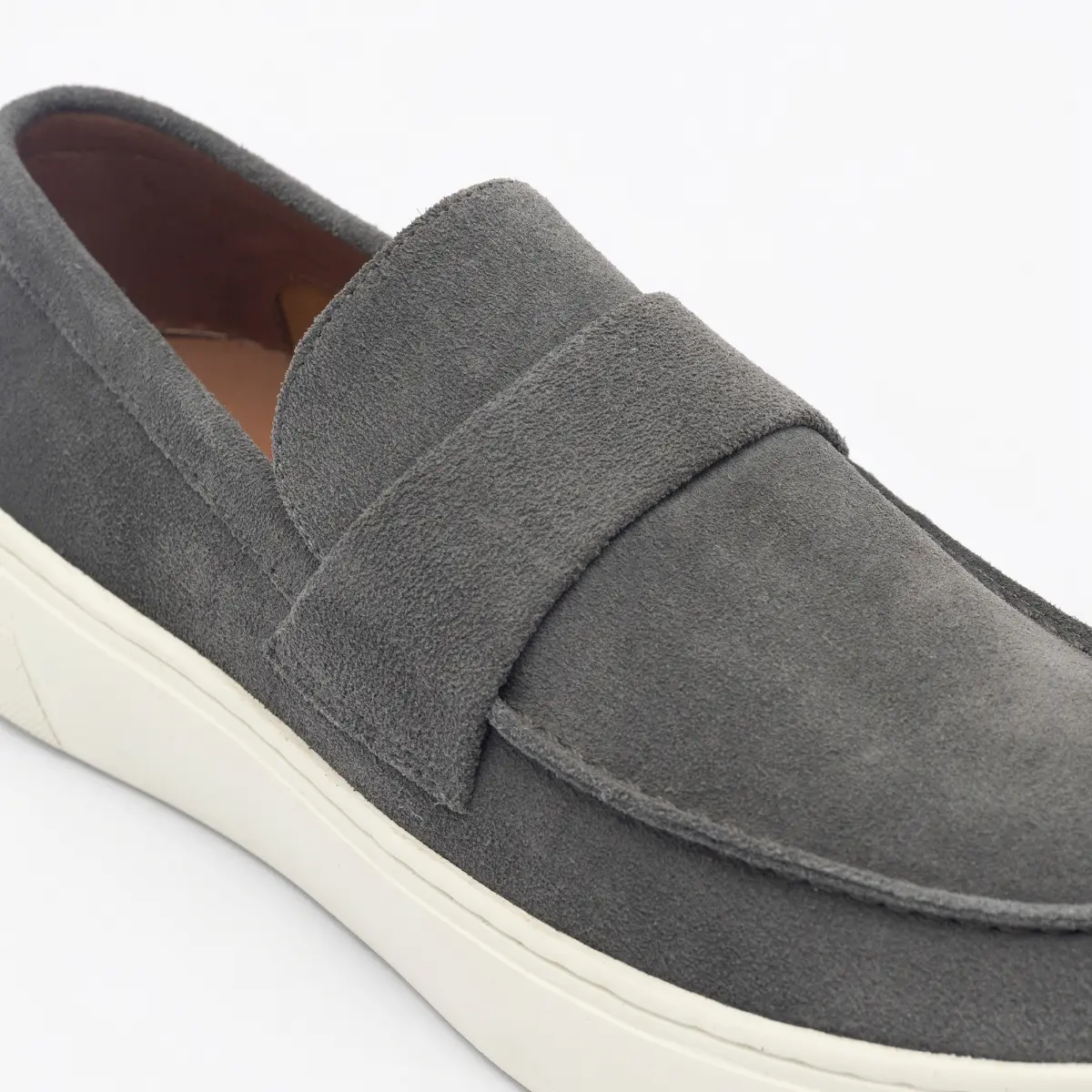 SAPATO MASCULINO LOAFER EM CAMURÇA TIVOLLI CINZA