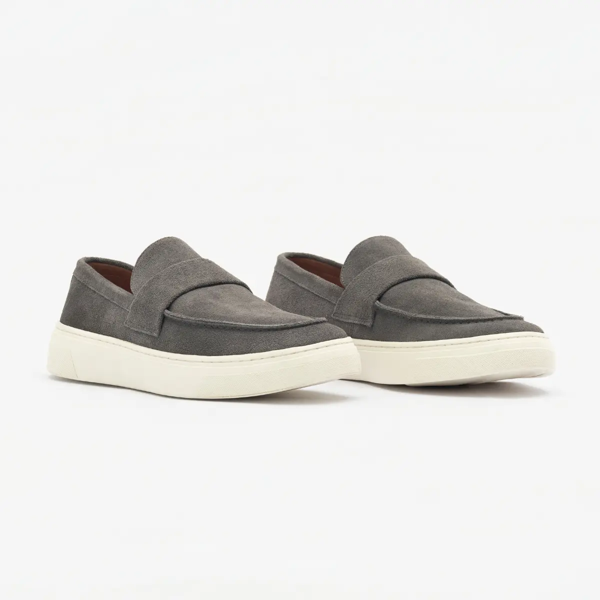 SAPATO MASCULINO LOAFER EM CAMURÇA TIVOLLI CINZA