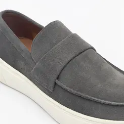 SAPATO MASCULINO LOAFER EM CAMURÇA TIVOLLI CINZA