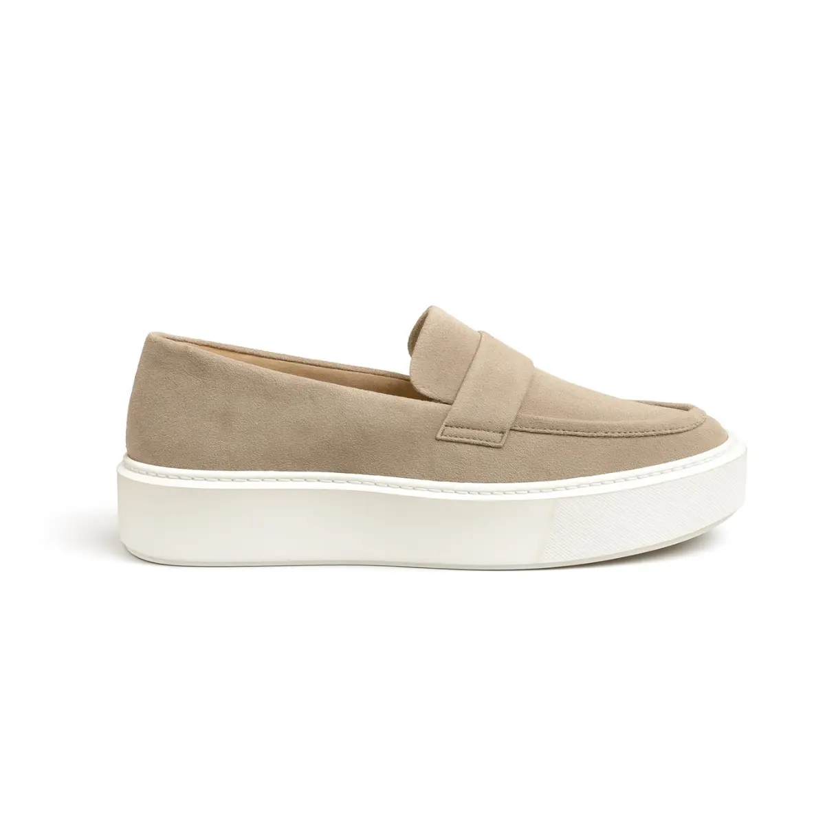 SAPATO MASCULINO LOAFER SOCIAL CASUAL EM CAMURÇA ROSSETTI MARFIM