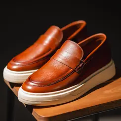 SAPATO MASCULINO LOAFER SOCIAL CASUAL EM COURO PRIME MILANO MARROM