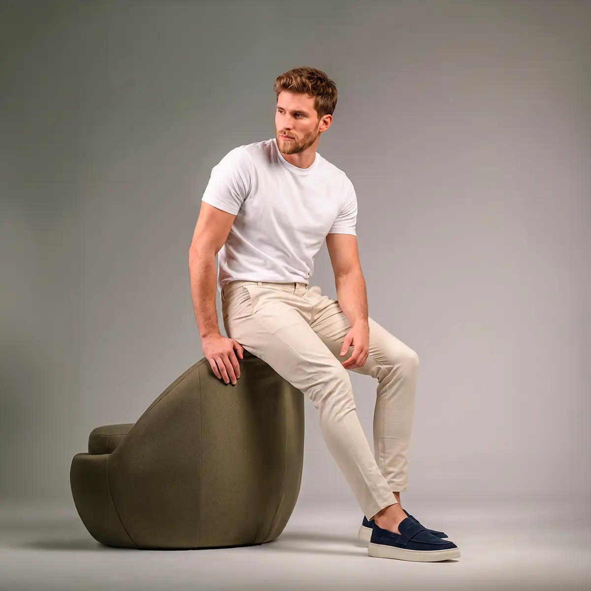 SAPATO MASCULINO LOAFER EM CAMURÇA AZUL | TIVOLLI