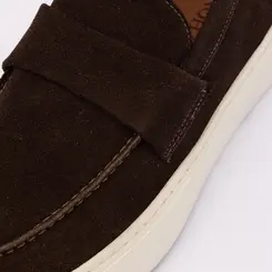 SAPATO MASCULINO LOAFER EM CAMURÇA TIVOLLI CAFÉ