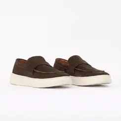 SAPATO MASCULINO LOAFER EM CAMURÇA TIVOLLI CAFÉ