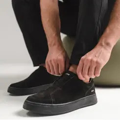 SAPATO MASCULINO SLIP ON GALLARDO MASSIMO EM CAMURÇA PRIME PRETO