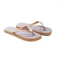 SANDÁLIA MASCULINA BICOLOR EM BORRACHA NICE BRANCA SOLA BEGE