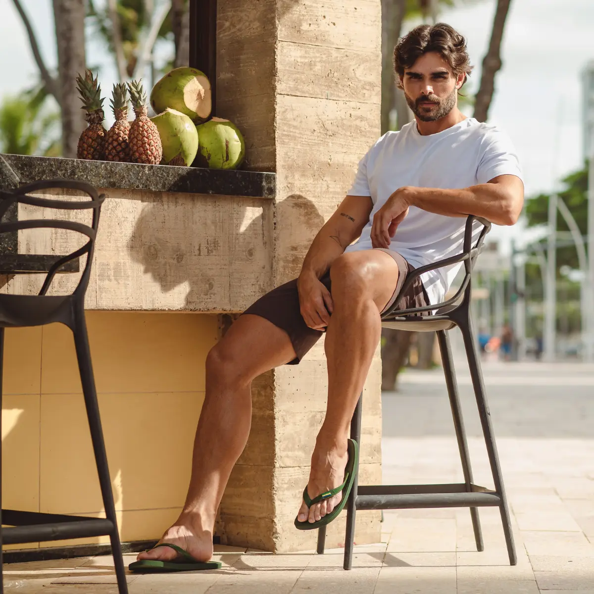 SANDÁLIA MASCULINA BICOLOR EM BORRACHA NICE VERDE