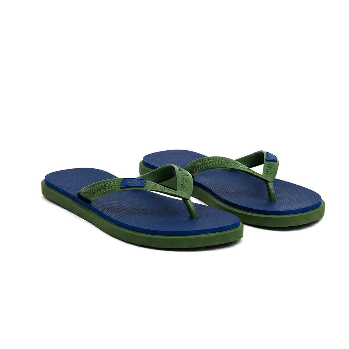 SANDÁLIA MASCULINA BICOLOR EM BORRACHA NICE AZUL SOLA VERDE