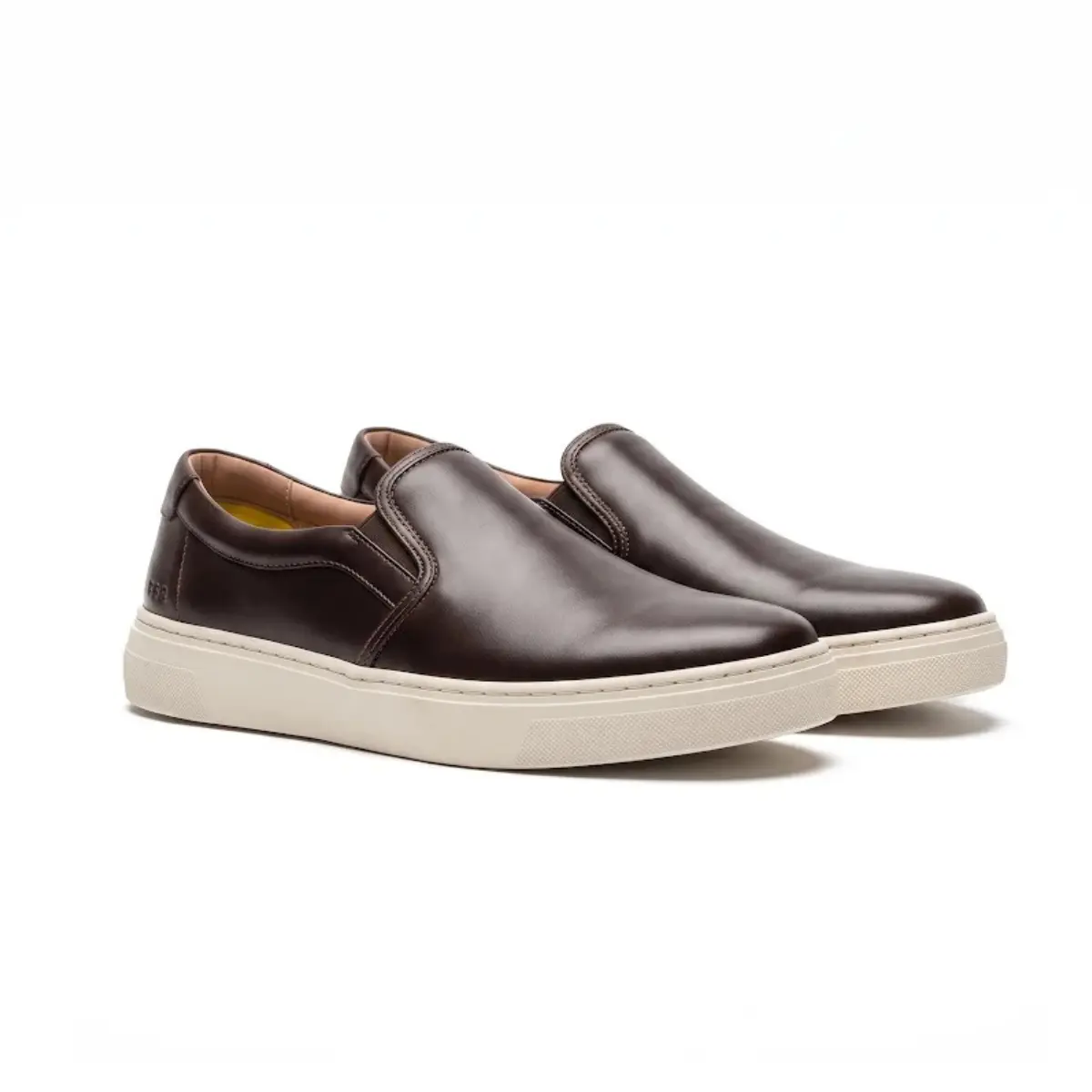 SAPATO MASCULINO SLIP ON NOVO CONTI EM COURO CAFÉ